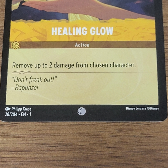Healing Glow Disney Lorcana Card First Edition # 28 Rupunzel yellow - Picture 3 of 6